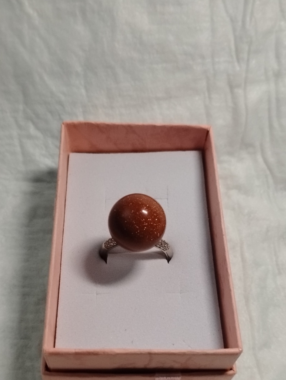 Colleen Lopez Ball Gemstone & White Zircon Ring Size 9